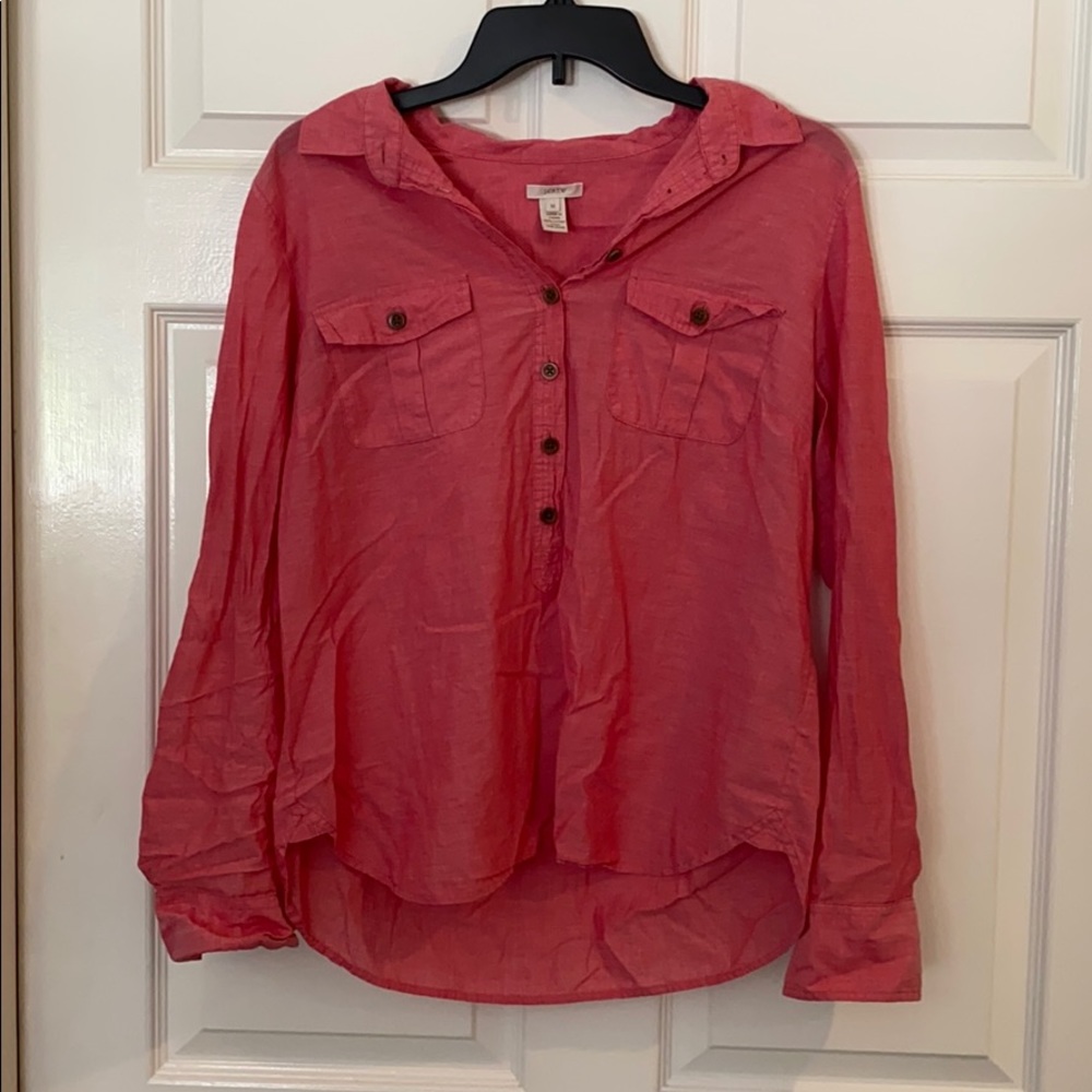 J.Crew Red Button up blouse